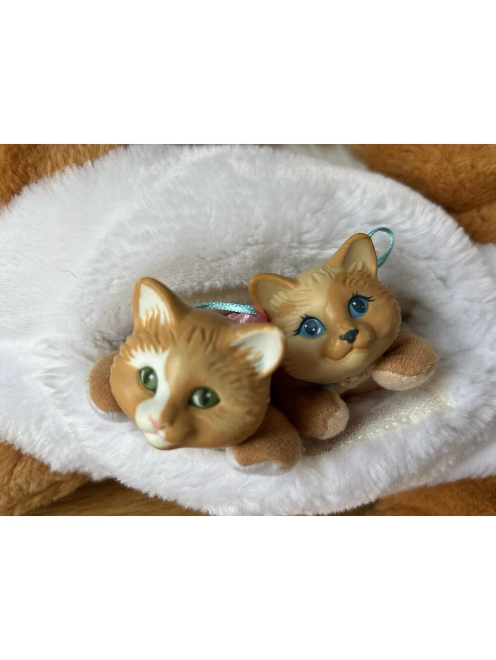 Vintage Hasbro Kitty Surprise Orange Tabby Plush Mother 2 Kittens 1992